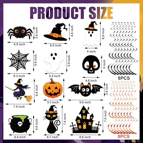 Halloween Party Decorations Happy Halloween Banner Ghost Pumpkin Witches Hanging Swirls Spooky Ceiling Hanging Streamers for Home Indoor Outdoor Halloweens Theme Party Decorations
