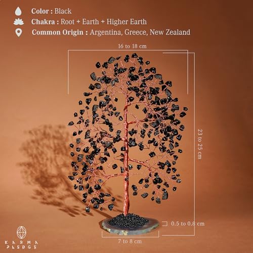 Crystal Tree of Life Birthday Gifts for Women, Men, Frineds, Handmade Black Obsidian Chakra Healing Tree for Home