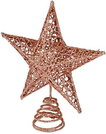 BinaryABC Iron Christmas Tree Star Topper,20cm Glittering Tree Topper