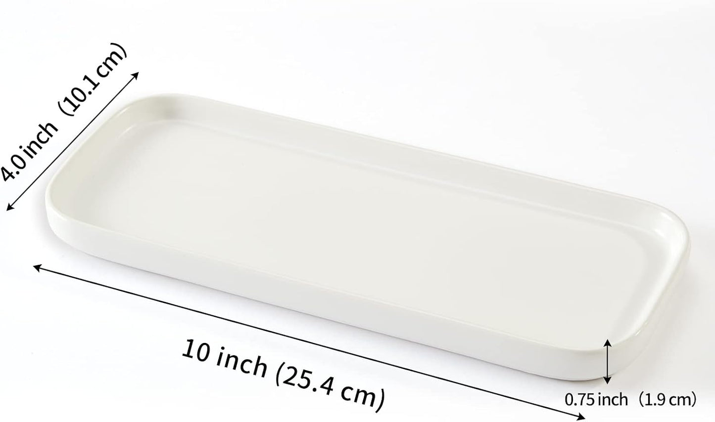 Ceramic Bathroom Tray / White / 9.8 x 3.9 x 0.7