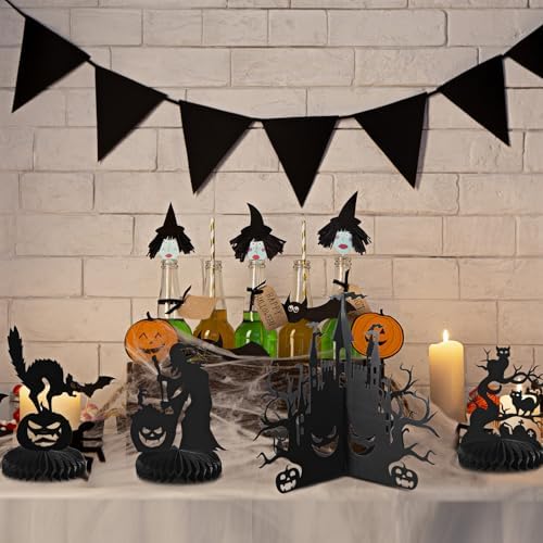 Funrous 9 Pcs Halloween Table Centerpieces Decorations Honeycomb Gothic