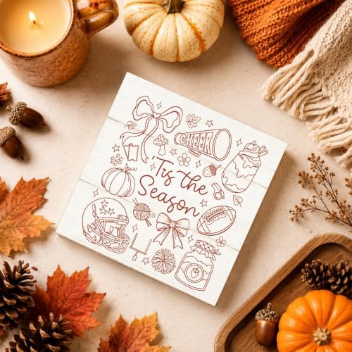 Cheer Tis The Season Fall Decor Sign | Football Autumn Wall Art