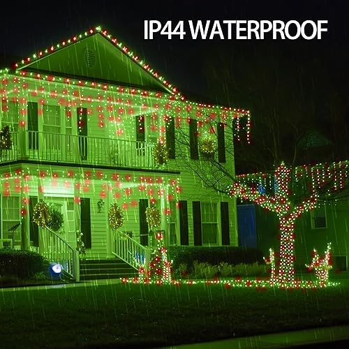 TW SHINE Red and Green Christmas Lights, 1000 LED 328FT Christmas Tree Lights Plug in with 8 Modes, Remote Waterproof Xmas String Lights Outdoor Indoor Decorations for House Yard Decor, ‎HB-500CO