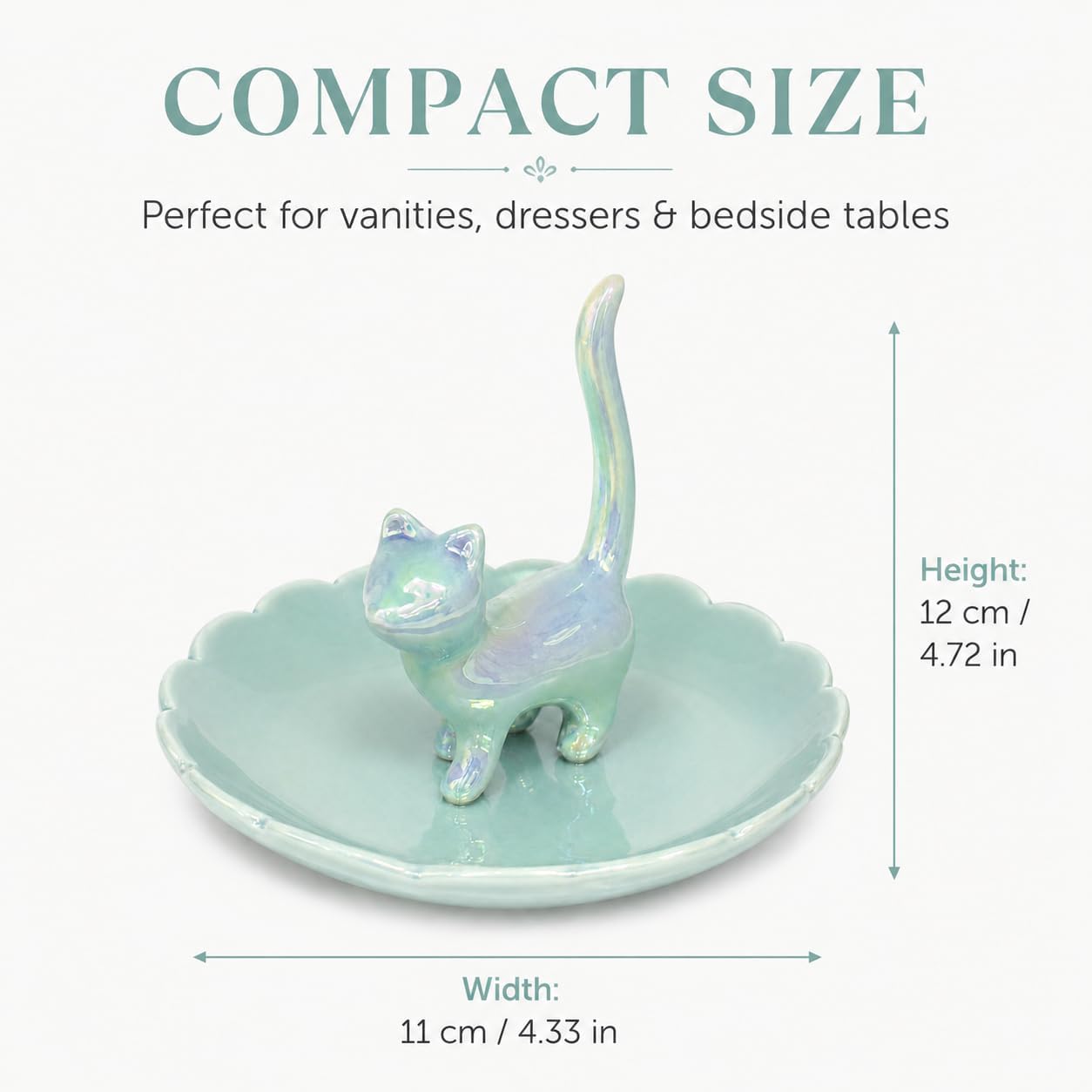 Cat Ring Holder Jewelry Dish-Ceramic Trinket Tray for Rings / Blue Cat
