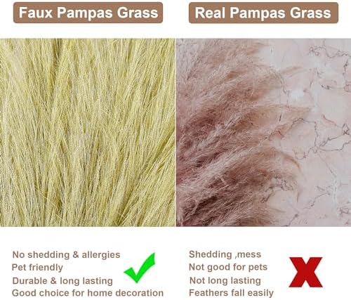 30PCS Golden Faux Pampas Grass 17" for Vase Filler Decor