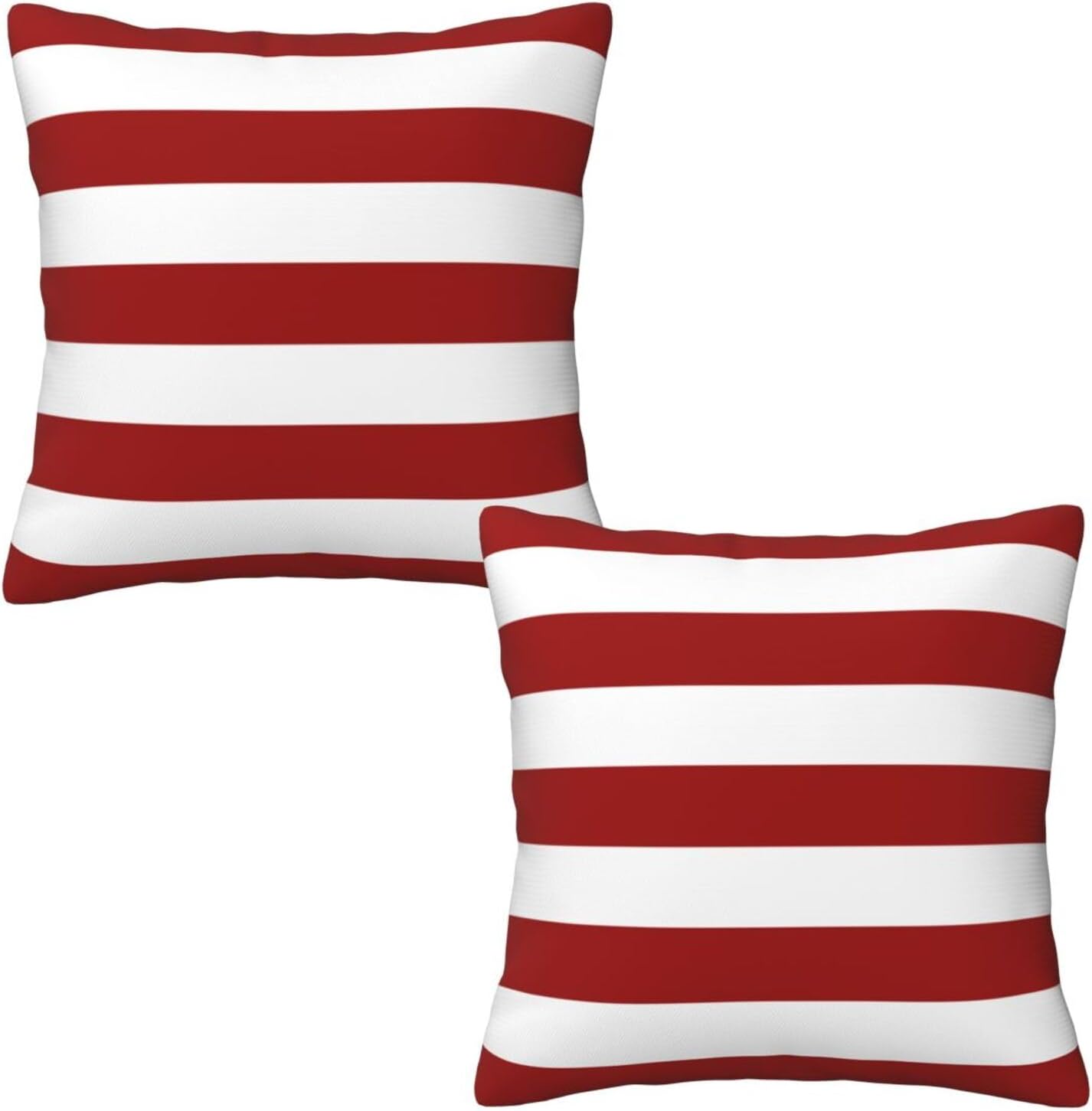 Throw Pillow Cover in Cushion Modern Farmhouse Pillow / Red and White Stripes / 18 x 18 / Set of 2
