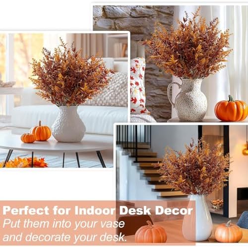 TURNMEON 20 Bundles Artificial Fall Flowers for Outdoors Fall Decorations