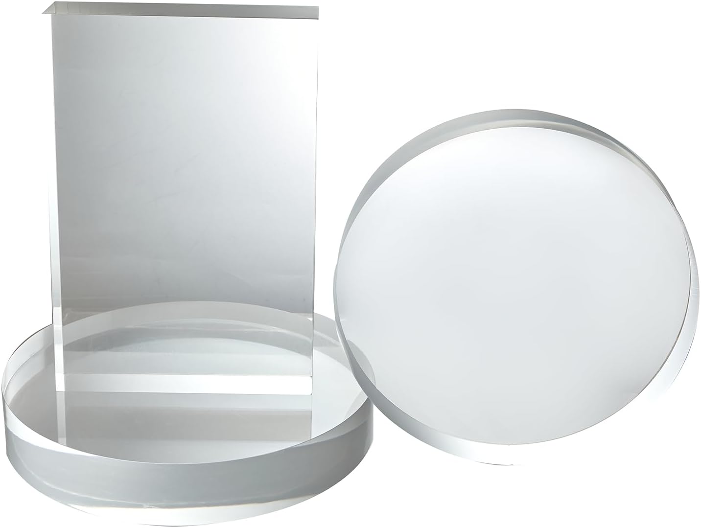 CiaoHER 2in Solid Acrylic Cube Display Block, 2" x 4" x 12" | Clear Polished, Pedestal Stand Riser, Solid Base, 1 Pack