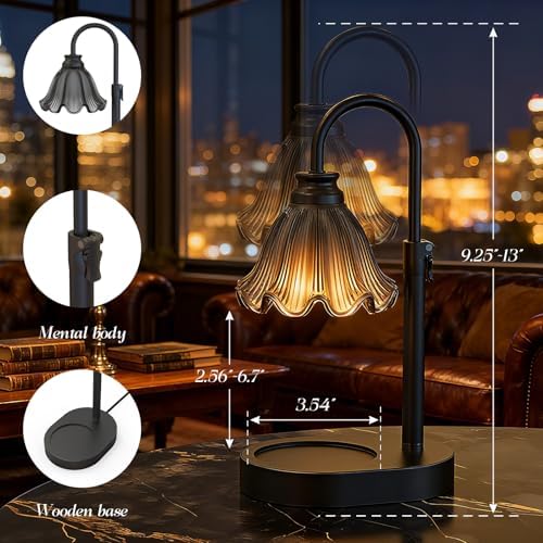 Flower Candle Warmer Lamp with Timer & 4-Level Dimmer, Adjustable Height