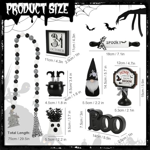 Halloween Decorations for Home Office 8PCS Farmhouse Tiered Tray Decor
