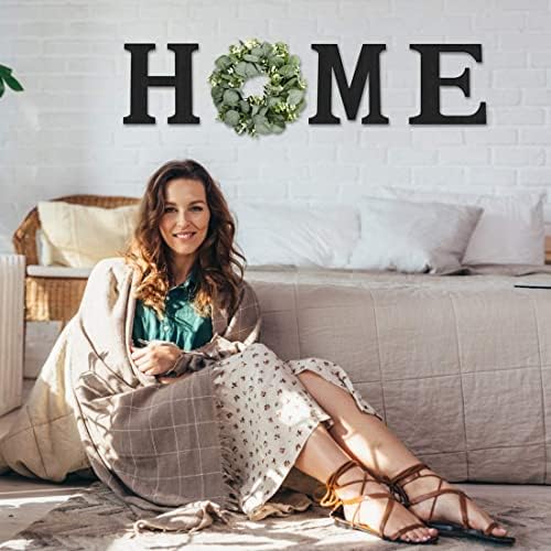 Pinkpum Wood Home Sign with Eucalyptus Wreath for O Home Decor Wall Decor