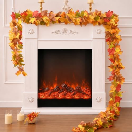 6 FT Fall Garland for Mantle, Fall Decorations for Home