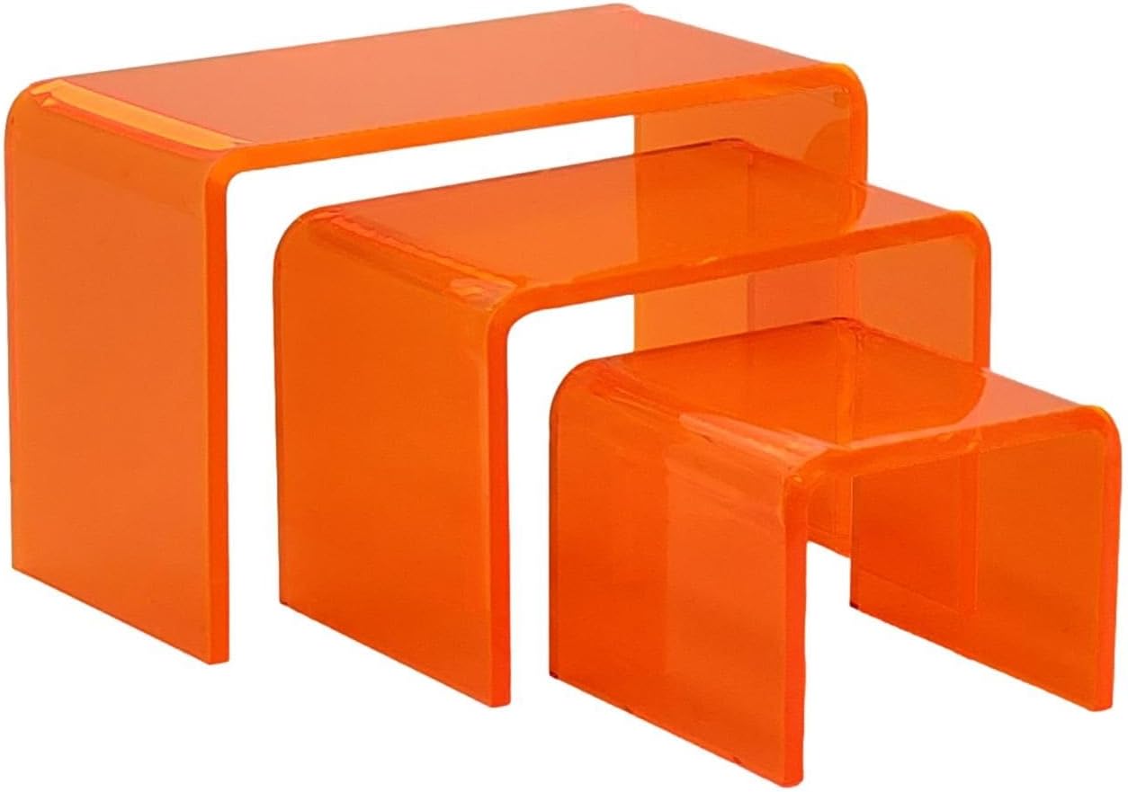 3pc Set Cube Stands for Crafts / Neon Orange