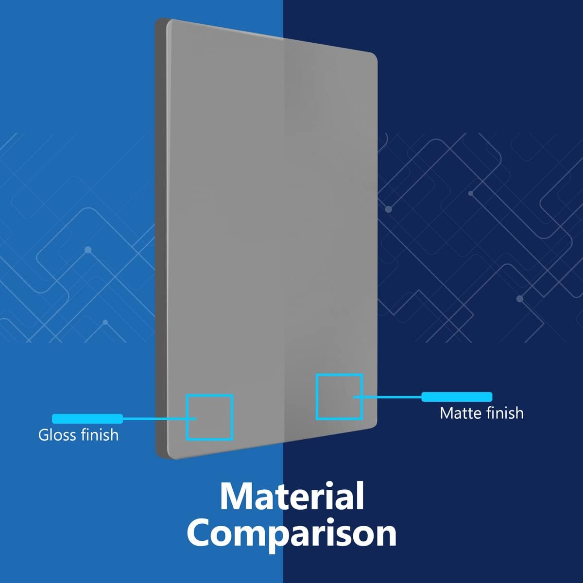 LIDER Blank Wall Plate, Screwless Design, 1-Gang, Matte Gray, 10-Pack | Temperature And Impact Resistant, Midsize