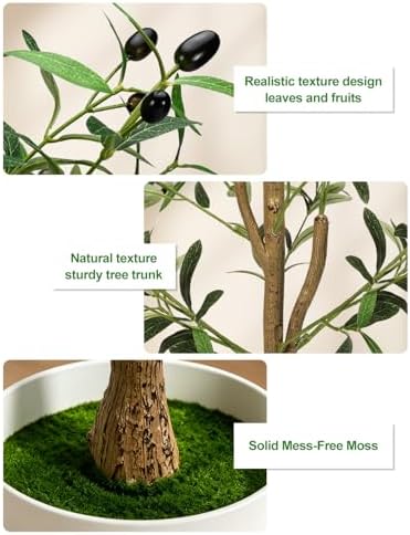 Olive Trees Artificial Indoor 6Ft Tall Faux Plants Large Fake Olivos Tree