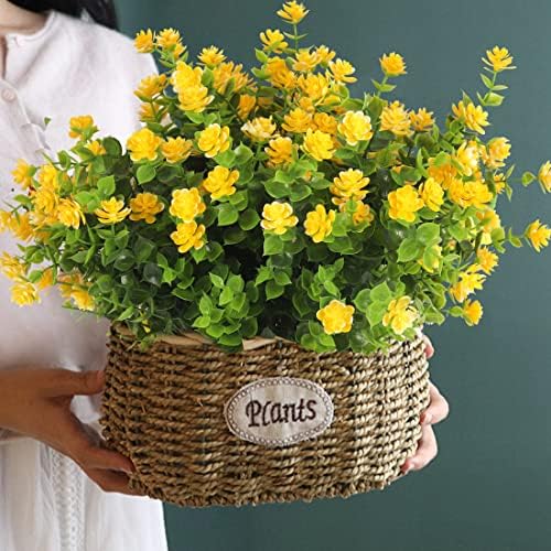 RECUTMS Outdoor Artificial Yellow Flowers UV Resistant,Spring Fall Decor