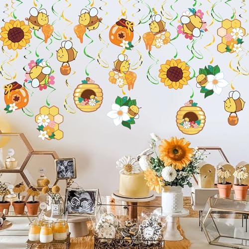 Bee Hanging Swirls, 48 Pcs