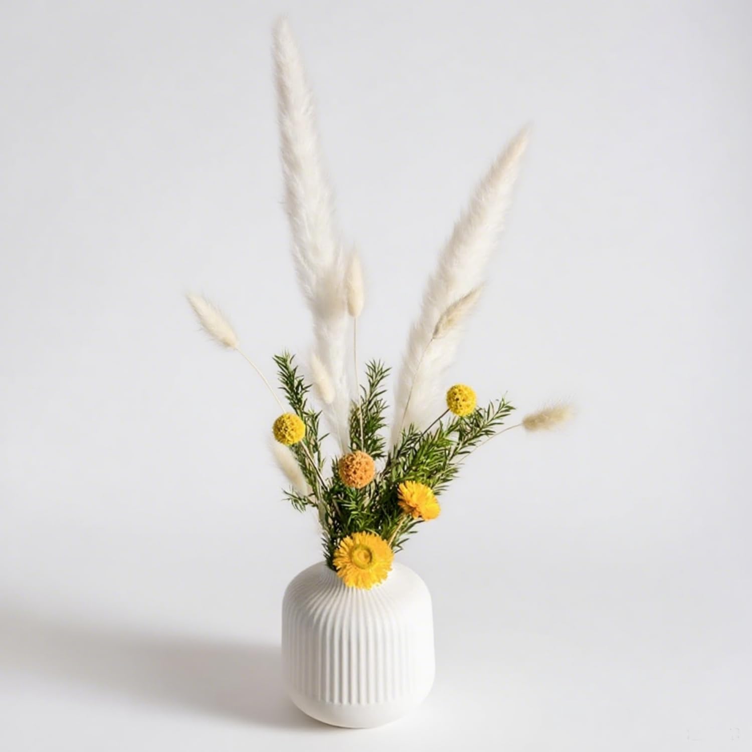 Ceramic Vase for Flowers / White / Small / 6 Inch