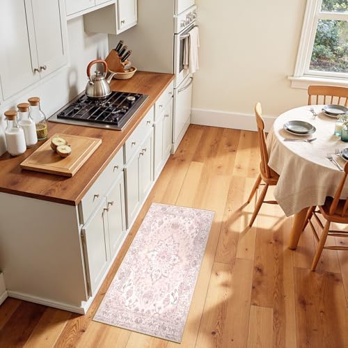 RELEANY Washable Area Rug, Small 2'x4', Pink