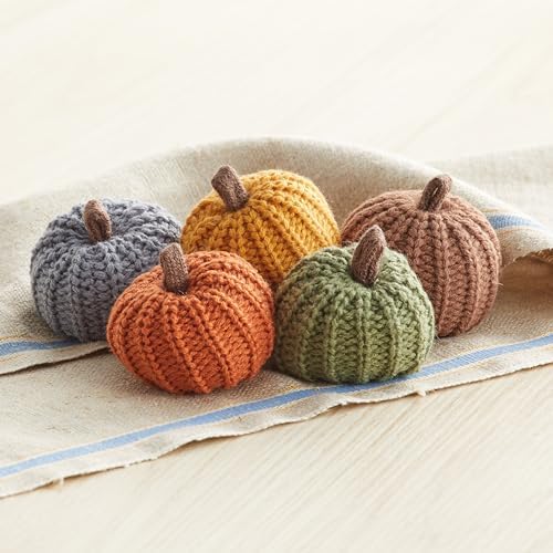 Your Heart's Content Mini Knit Pumpkins Set of 5 (Mini Earth Tone Set)