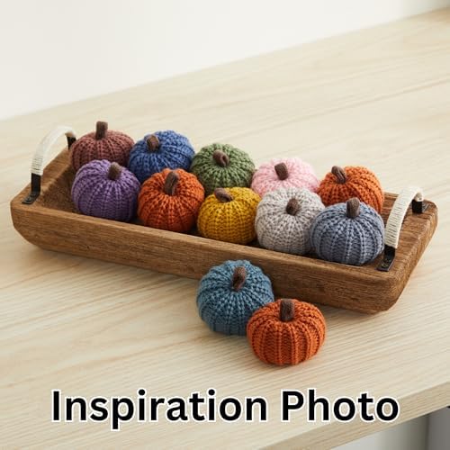 Mini Knit Pumpkins Set of 12, Warm Pumpkin Colors (Mini Assorted Set 12)