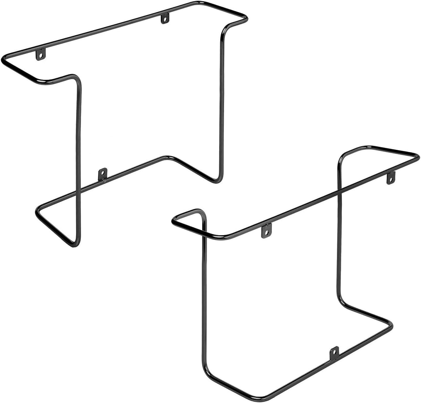 MyGift Set of 4 Black Metal Wire Vinyl Record Display Shelves, Wall Mount | Showcase favorite LPs with four black metal