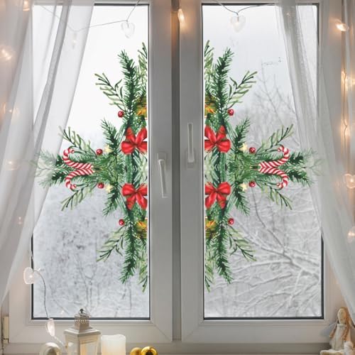 Christmas Window Clings Pine Tree Leaves Stickers