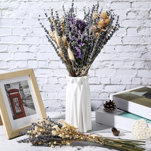 Layhit 4 Pack Large Size Boho Dried Flowers 15-17 Inch, Lavender