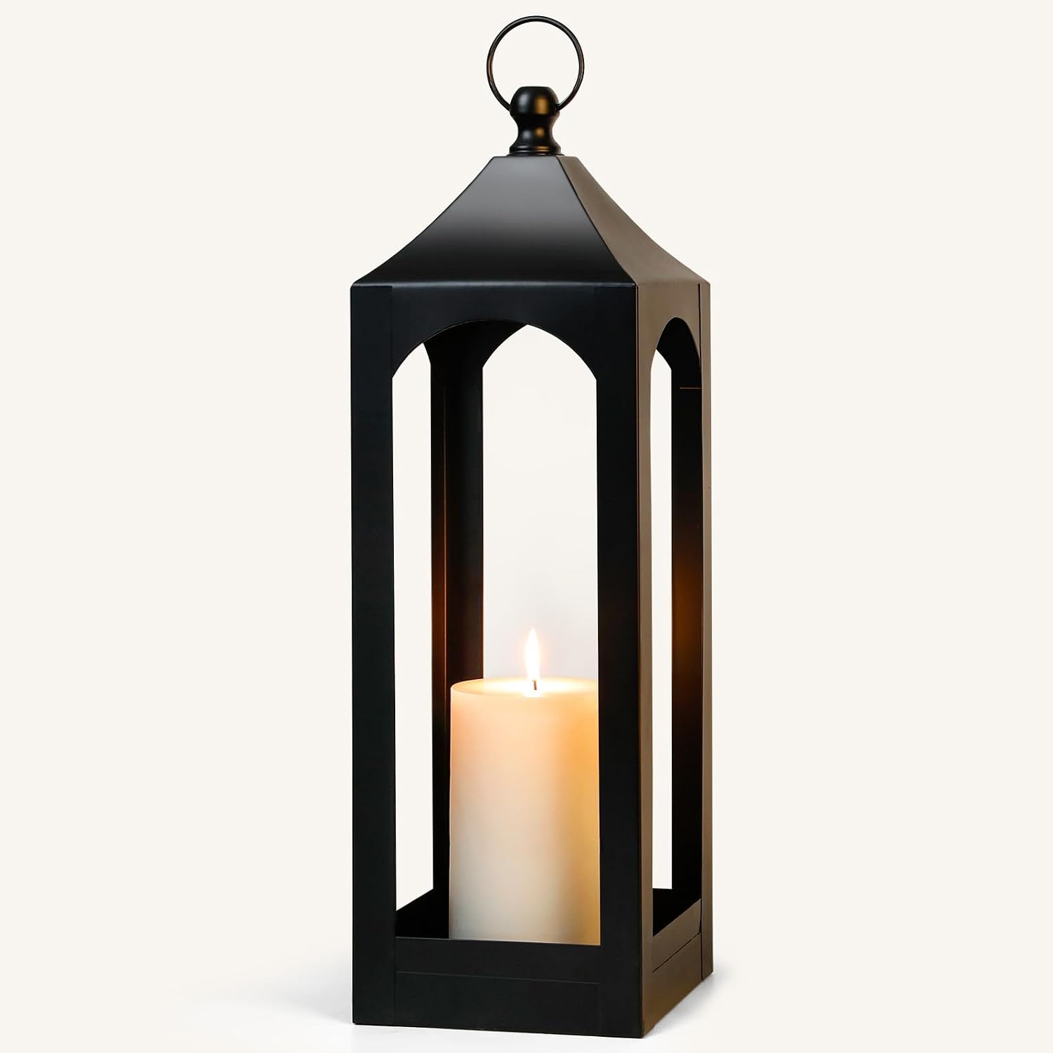 Modern Farmhouse Lantern Decor Metal Decorative Hanging Candle Lanterns | Ideal for Home Decor, Parties & Events, 21.2"