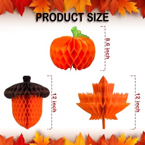 Fall Honeycomb Paper Centerpiece Decorations