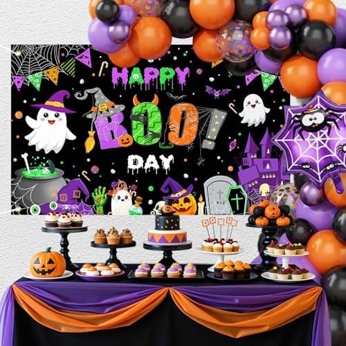 Happy Boo Day Banner Backdrop Halloween Birthday Decorations 6x3.6ft