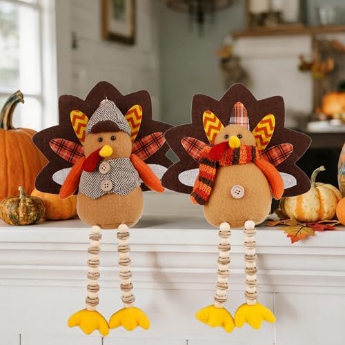 winemana 2 Pack Thanksgiving Decorations Stuffed Turkeys