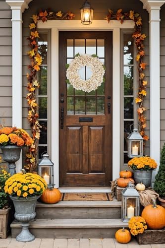Fall Wreaths for Front Door 22 inch Autumn Wreath with Hydrangeas