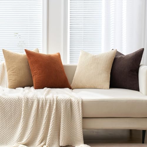 MIULEE Fall Decorative Throw Pillow Covers Chocolate Brown Rust 20x20