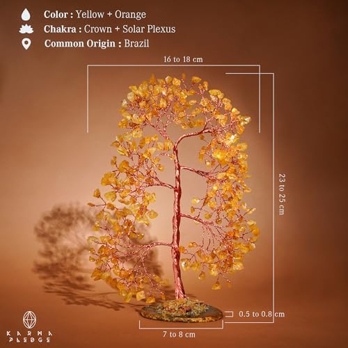 Crystal Tree of Life Birthday Gifts for Women, Men, Frineds, Handmade Citrine Chakra Tree for Home, Room, Office Decor