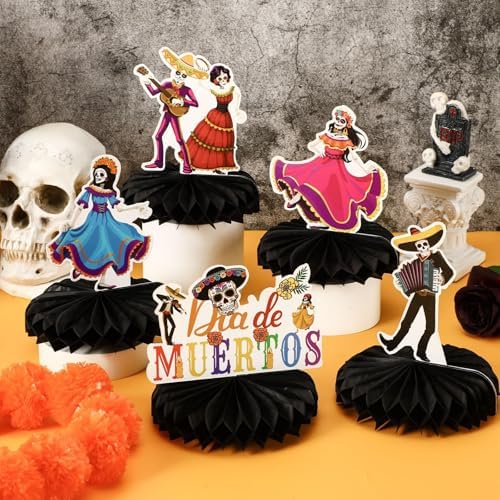 10Pcs Dia De Los Muertos Table Centerpieces Decorations