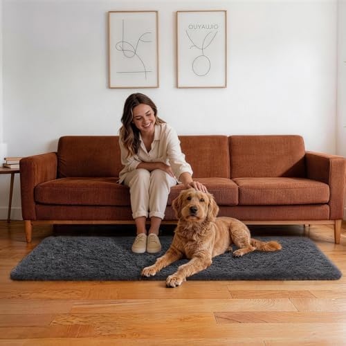 Ophanie Runner Rug for Hallway,2x7 Washable Non-Slip Fluffy Soft Bedside Rugs,Bedroom Living Room Shaggy Carpet for
