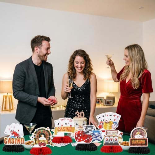 TONIFUL 9 Pcs Casino Party Decorations Casino Centerpieces for Table