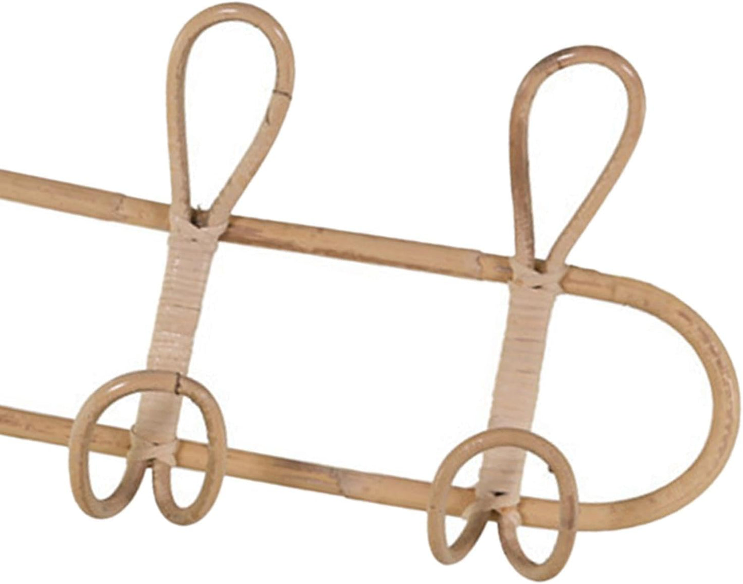 Rattan Wall Coat Rack / 3 Hooks