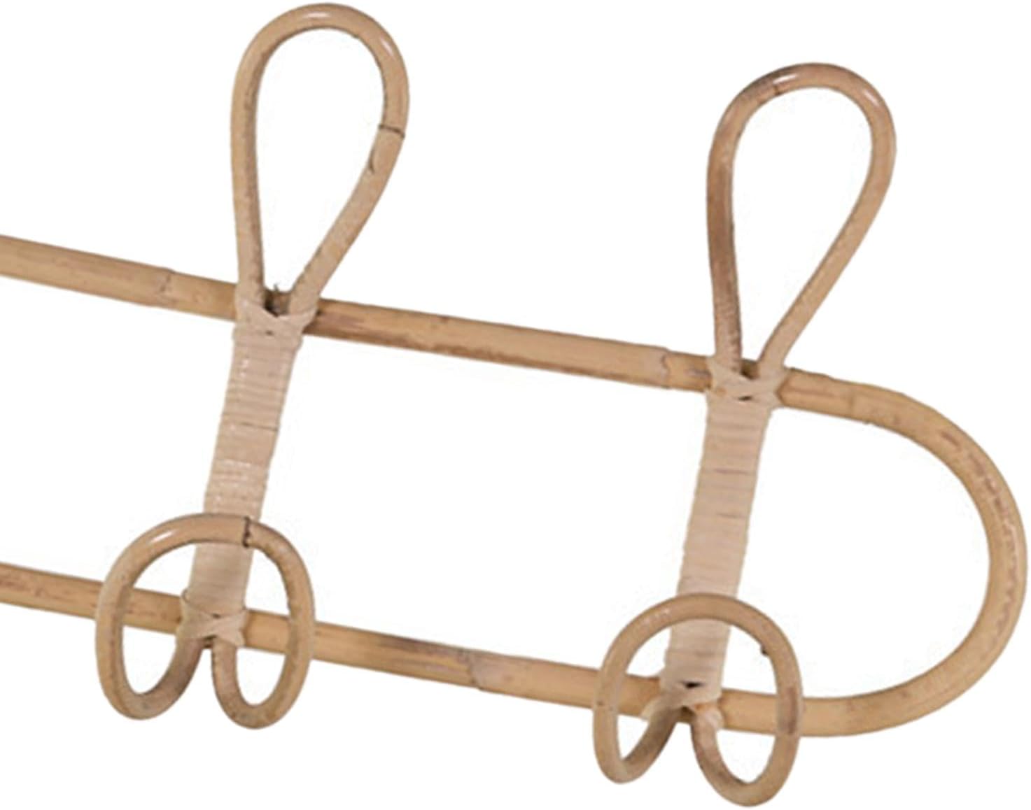 Rattan Wall Coat Rack / 3 Hooks