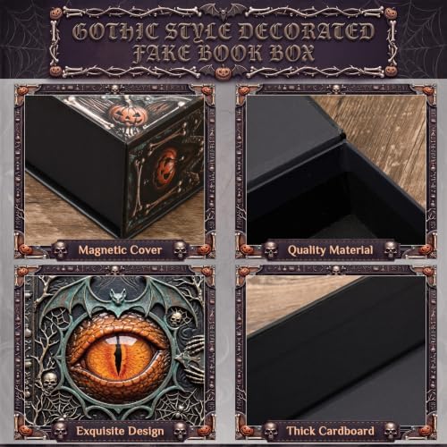 Threehoney 3 Pack Halloween Eye Spell Book Boxes Nesting Storage Decor