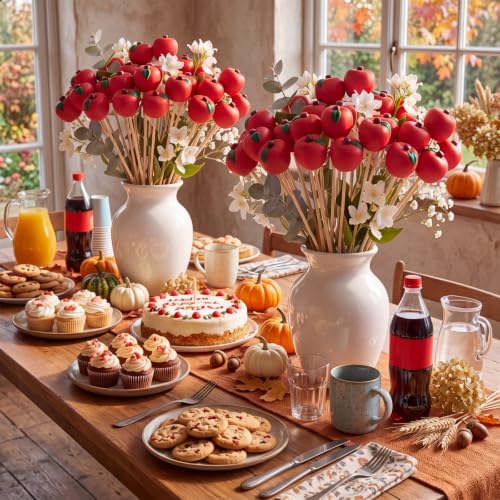 Soulchen 24 Pcs Fall Apple Table Decor Teacher Appreciation Gift