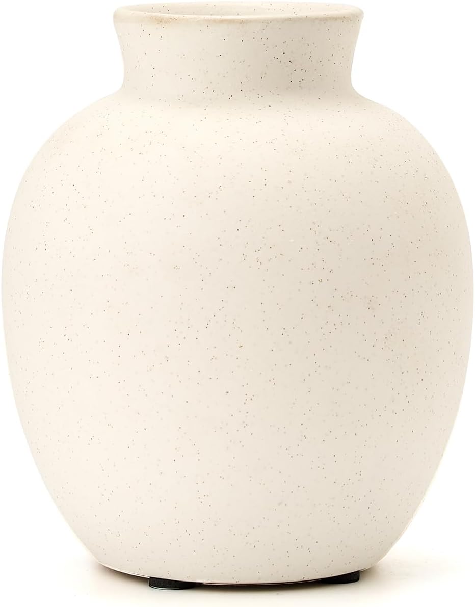 Rustic Farmhouse Boho Vase / 18443-white / 5.7 Inch
