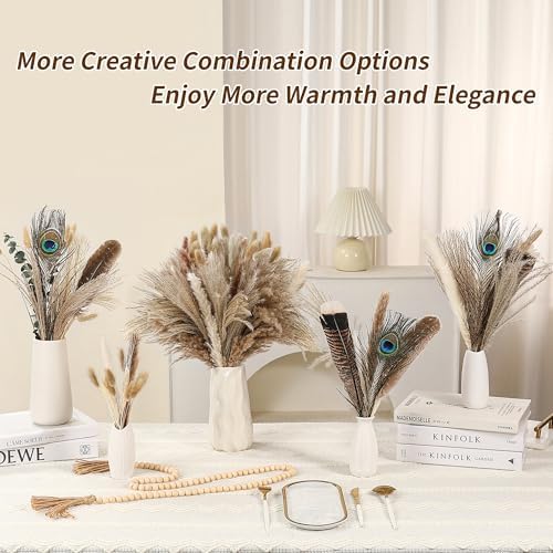 Bpole Dried Pampas Grass 100 Pcs 16-17in Boho Bouquet