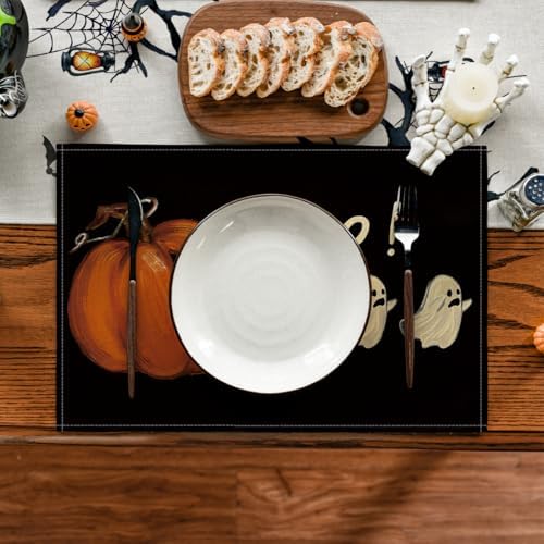 Artoid Mode Boo Ghost Halloween Placemats Set of 4-12 x 18 Inch