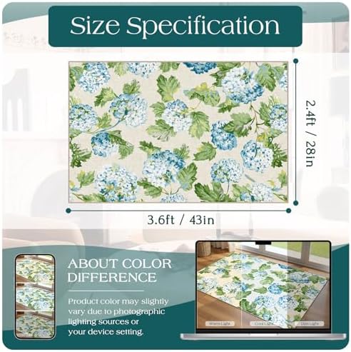 Floral Outdoor Rug - 28"x43" Front Door Mat Indoor Outside Entrance