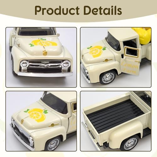 Lemon Truck Decor with Mini Fake Lemons Lemon Decorations, Cream