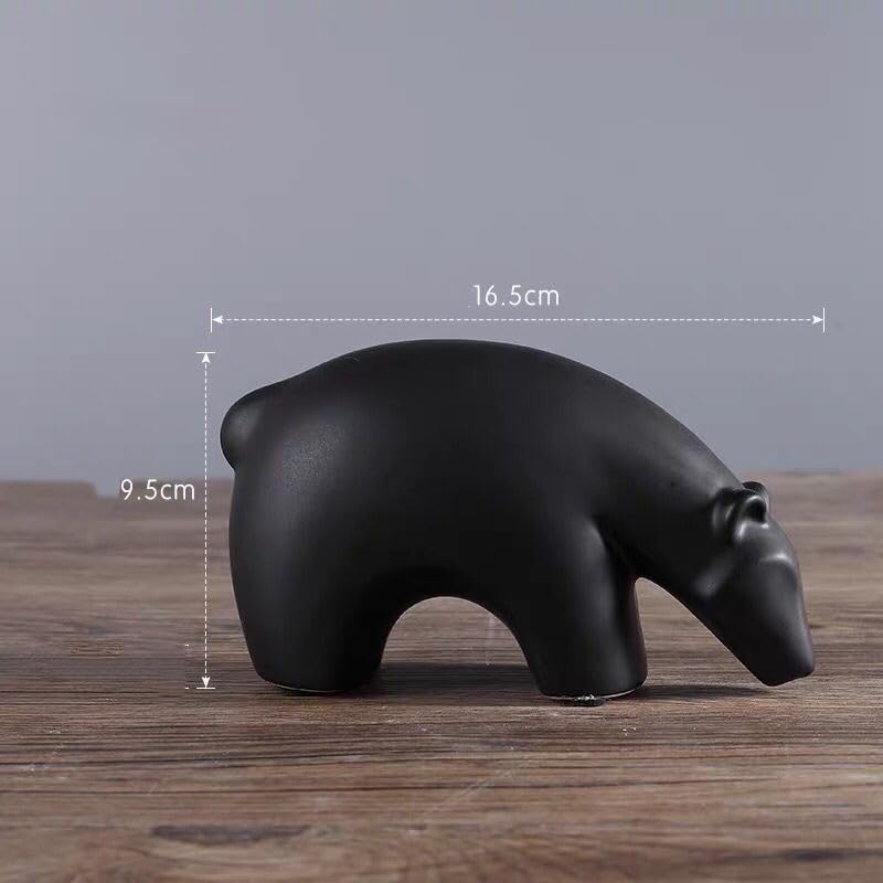 Modern Ceramic Bear Figurines / Middle / Black / Set of 2