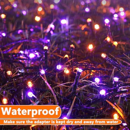 Joomer Orange Purple Halloween Lights, 174FT 500LED Plugin Non-Connectable
