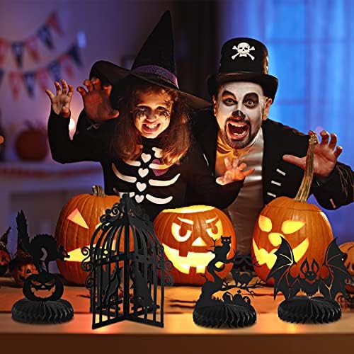 Funrous 9 Pcs Halloween Table Centerpieces Decorations Honeycomb Gothic